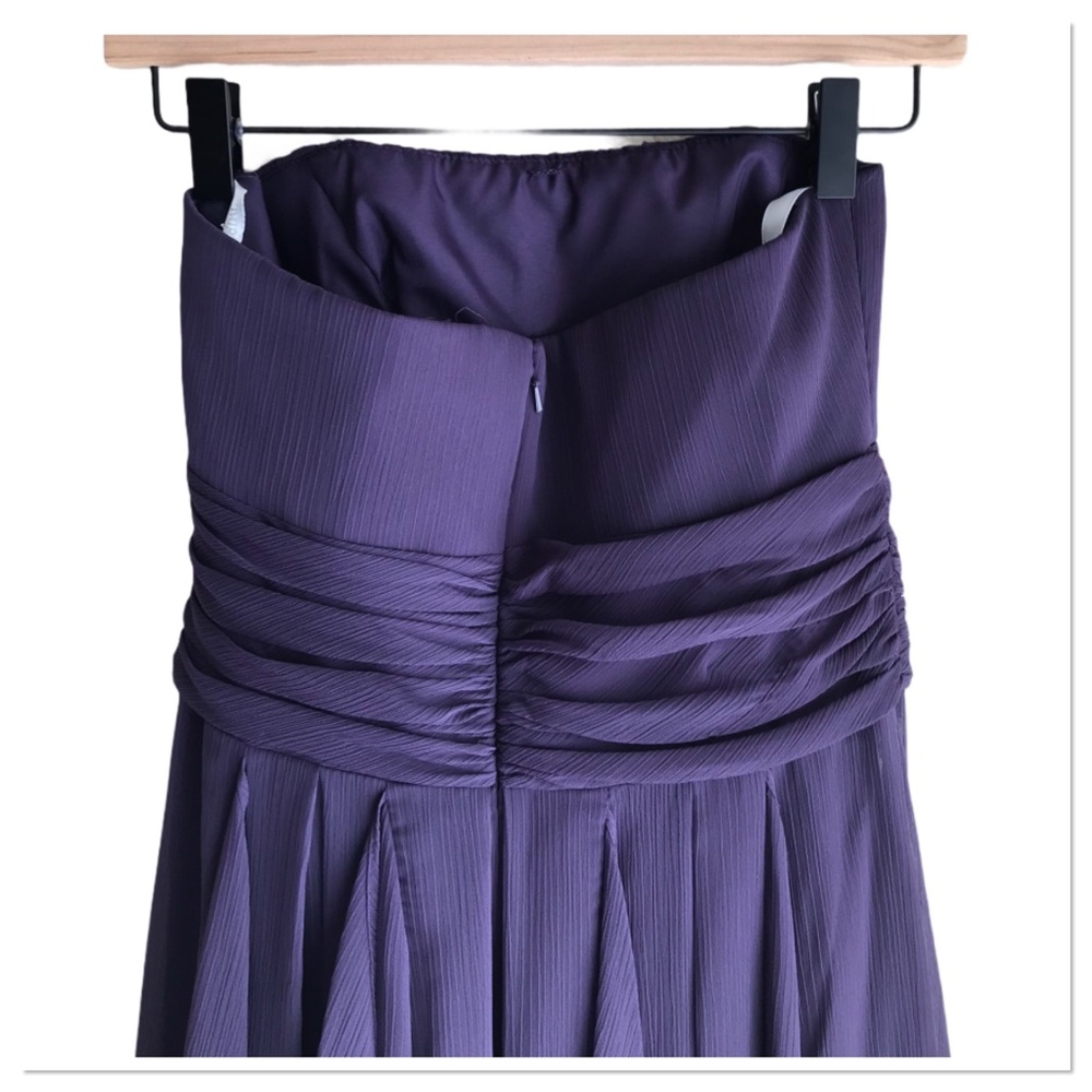 David’s Bridal Strapless Crinkle Chiffon Dress 6 - Picture 6 of 10